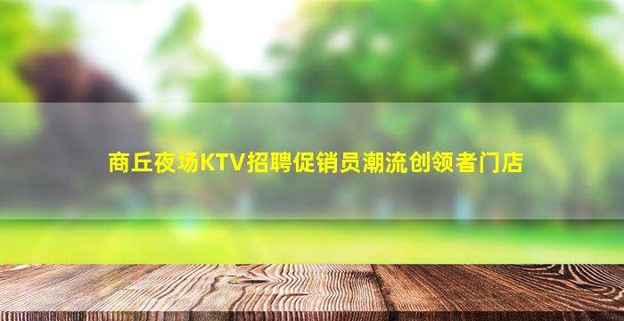 商丘夜场KTV招聘促销员潮流创领者门店